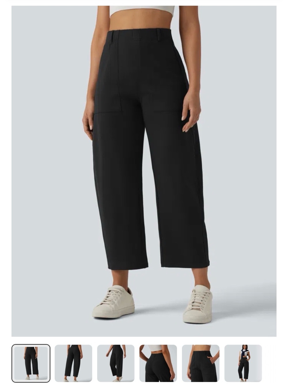 DayStretch High Waisted Barrel Leg Casual Pants with Pockets